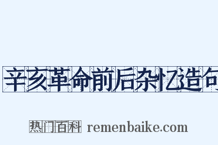辛亥革命前后杂忆造句是什么意思的图片